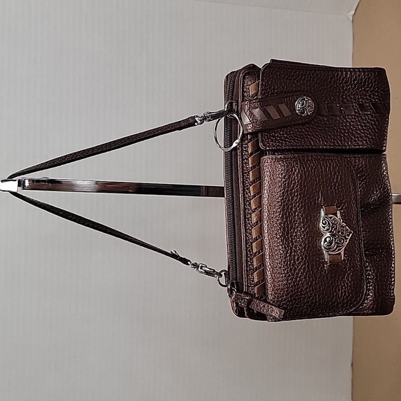 Vintage Brighton Brown All In One Crossbody Gently Used Condition - Picture 1 of 9